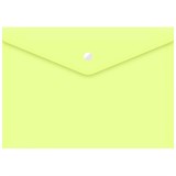 Папка-конверт с кнопкой,  А4, , прозрачная, желтая, 0,15 мм